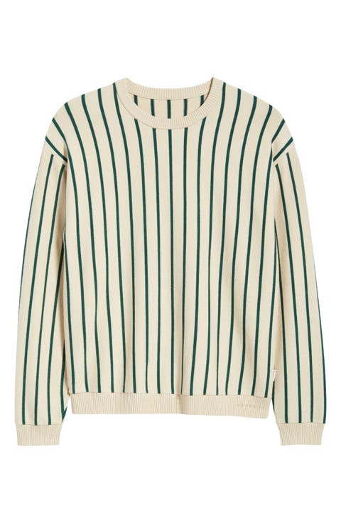 Emerald Stripe Crewneck Sweater