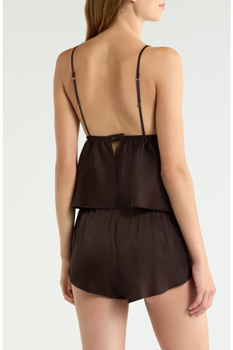 Satin Two-Piece Camisole and Shorts Sleep Set, Alternate, color, BROWN MOLE