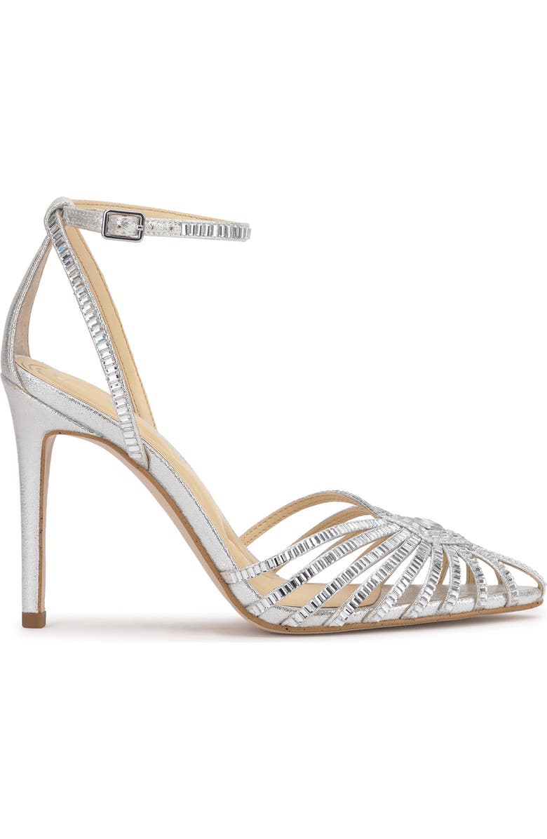 Jessica Simpson Paveri 2 Pointed Toe Ankle Strap Pump, Alternate, color, Silver