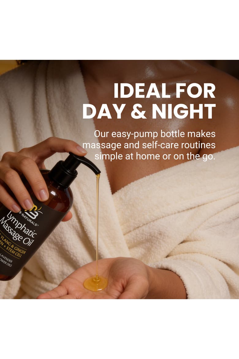 Lymphatic Massage Oil, Ylang Ylang & Ginger, 8oz, Alternate, color, None