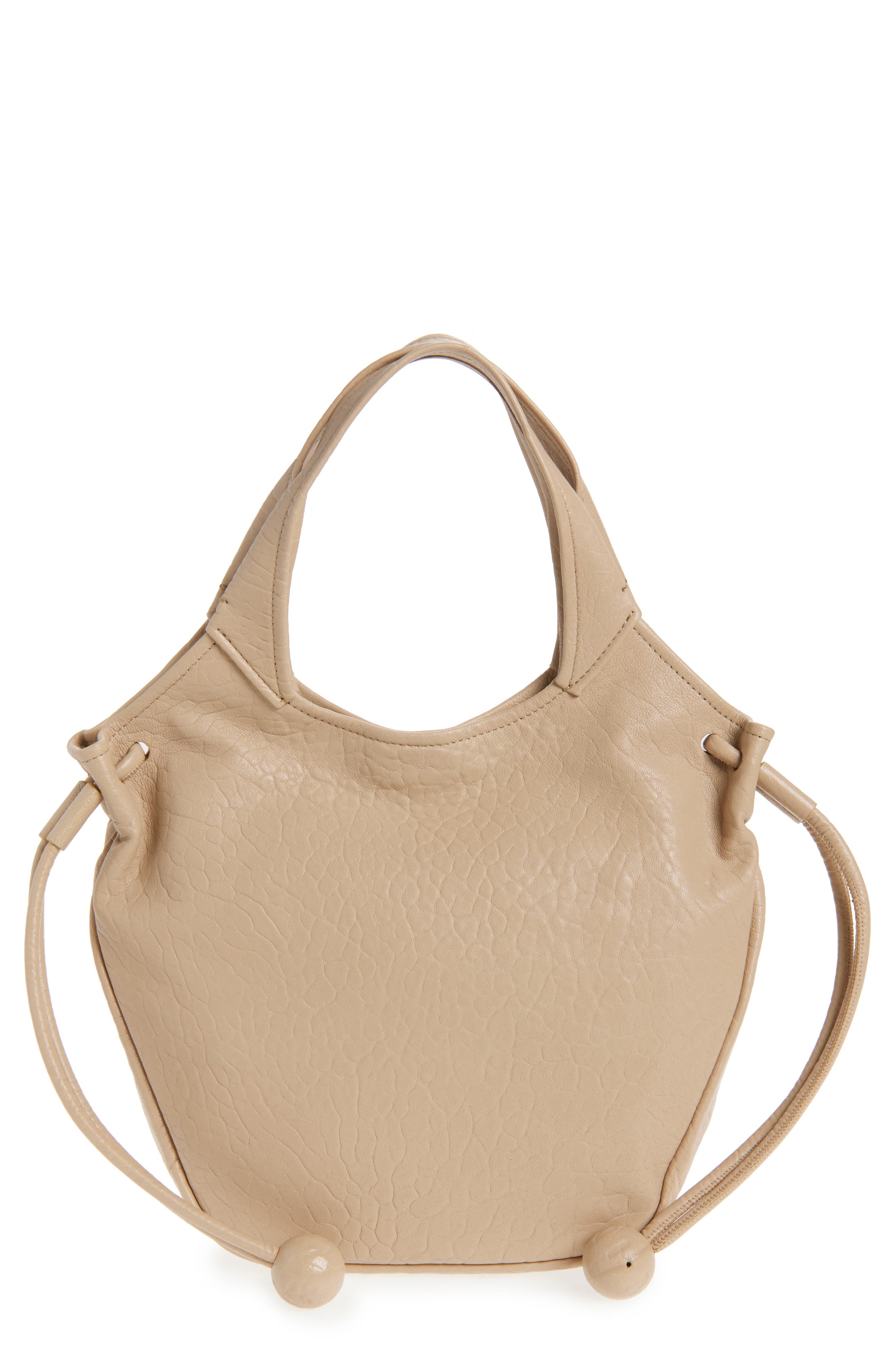 Marni Small Trunkaroo Leather Tote, Main, color, Dune