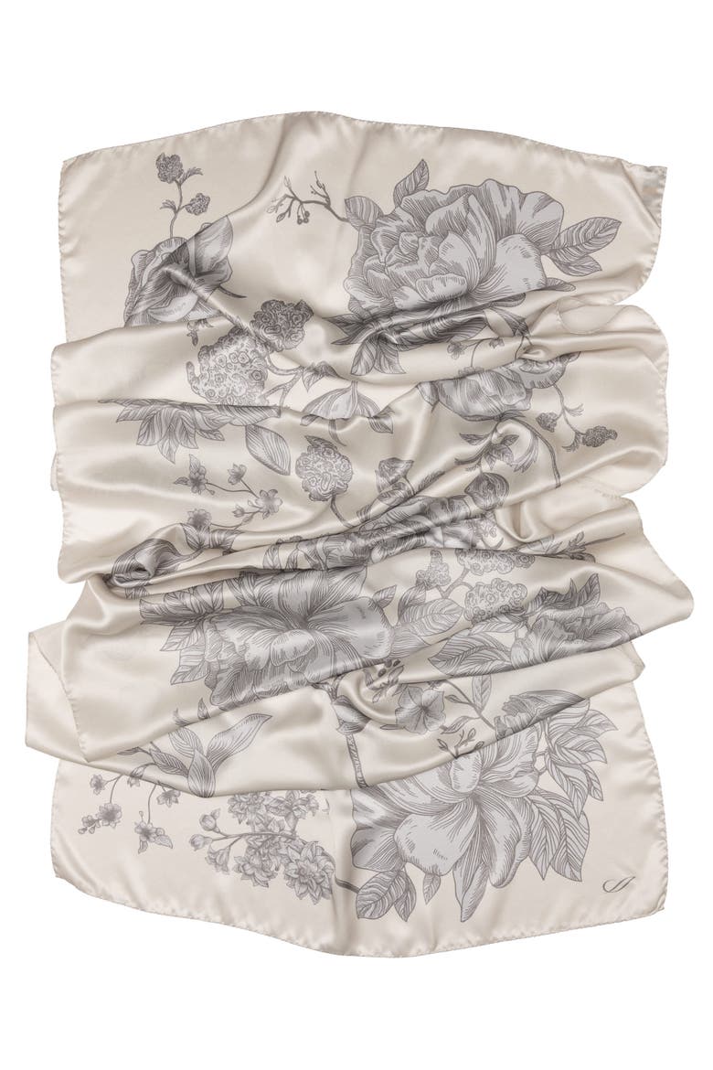 Isabella - Silk Scarf/Shawl for Women, Alternate, color, Pearl Grey
