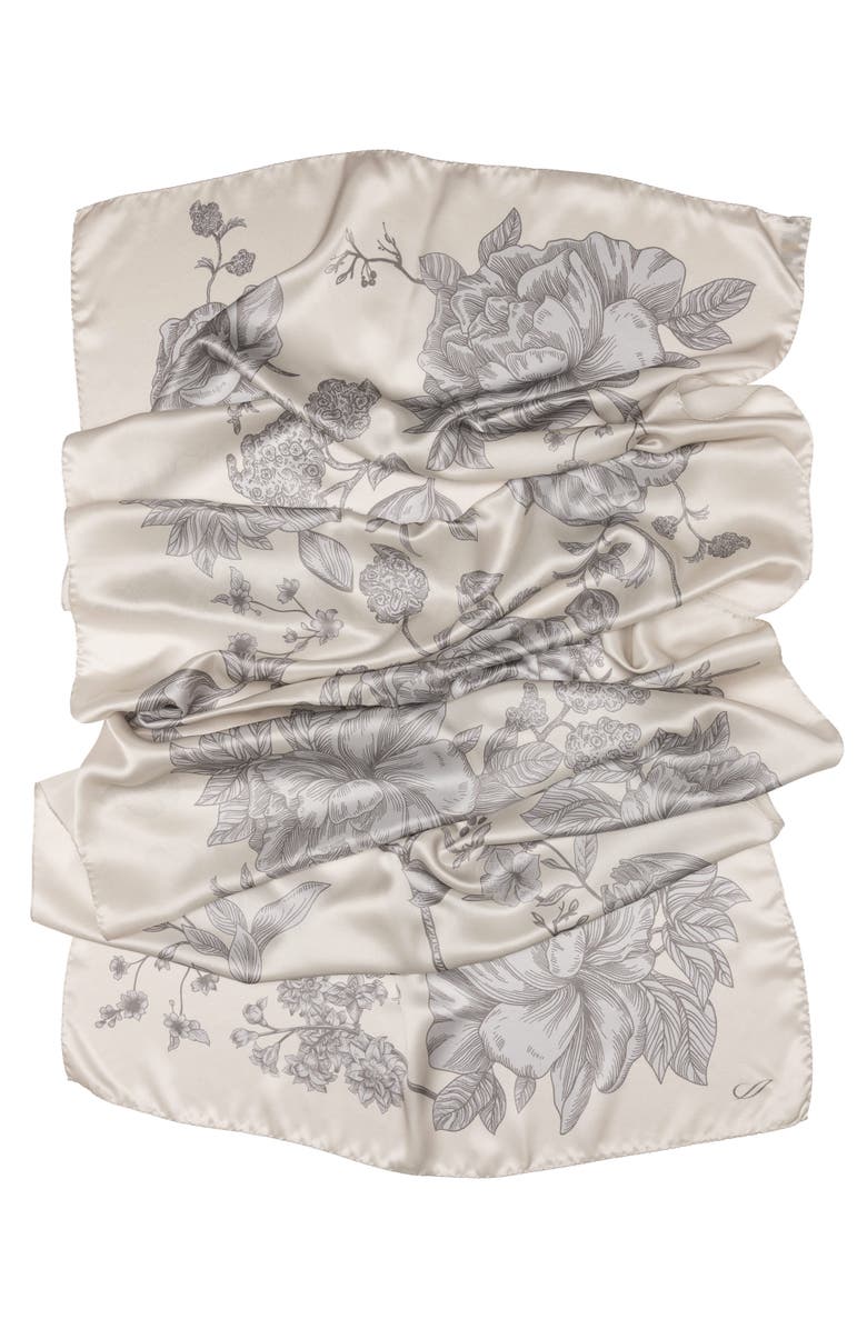 Elizabetta Isabella - Silk Scarf/Shawl for Women, Alternate, color, Pearl Grey