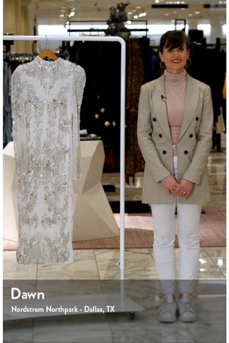 Imitation Pearl Long Sleeve Midi Dress video