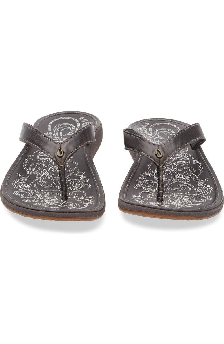 OluKai Paniolo Flip Flop, Alternate, color, Onyx / Onyx
