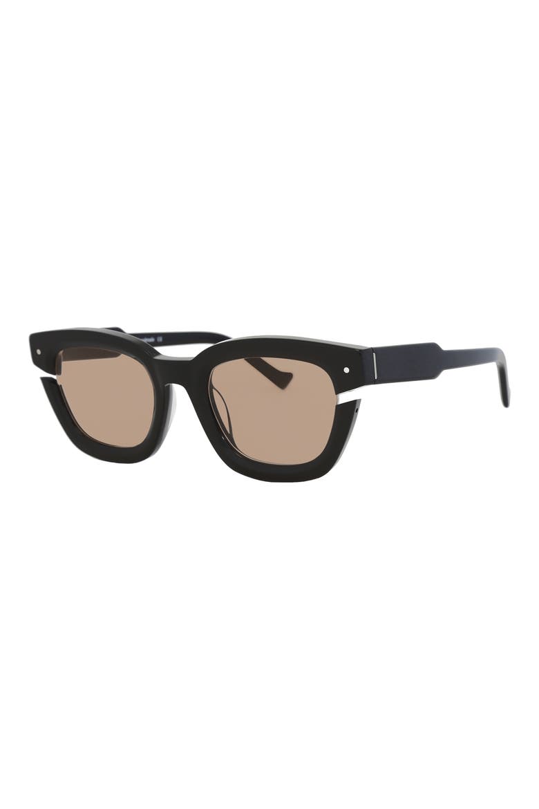 Bowtie Cutout 50mm Square Sunglasses, Alternate, color, BLACK/ TAN