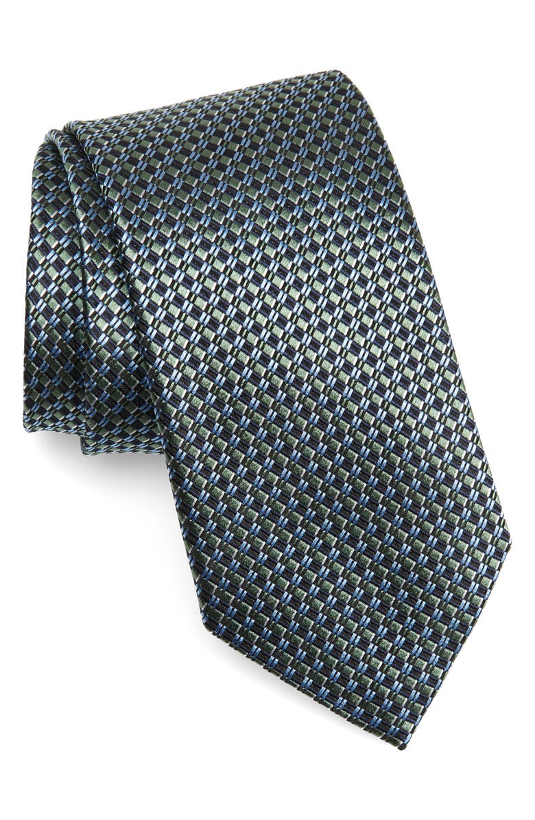 ZEGNA TIES Paglie Geometric Pattern Silk Tie, Main, color,