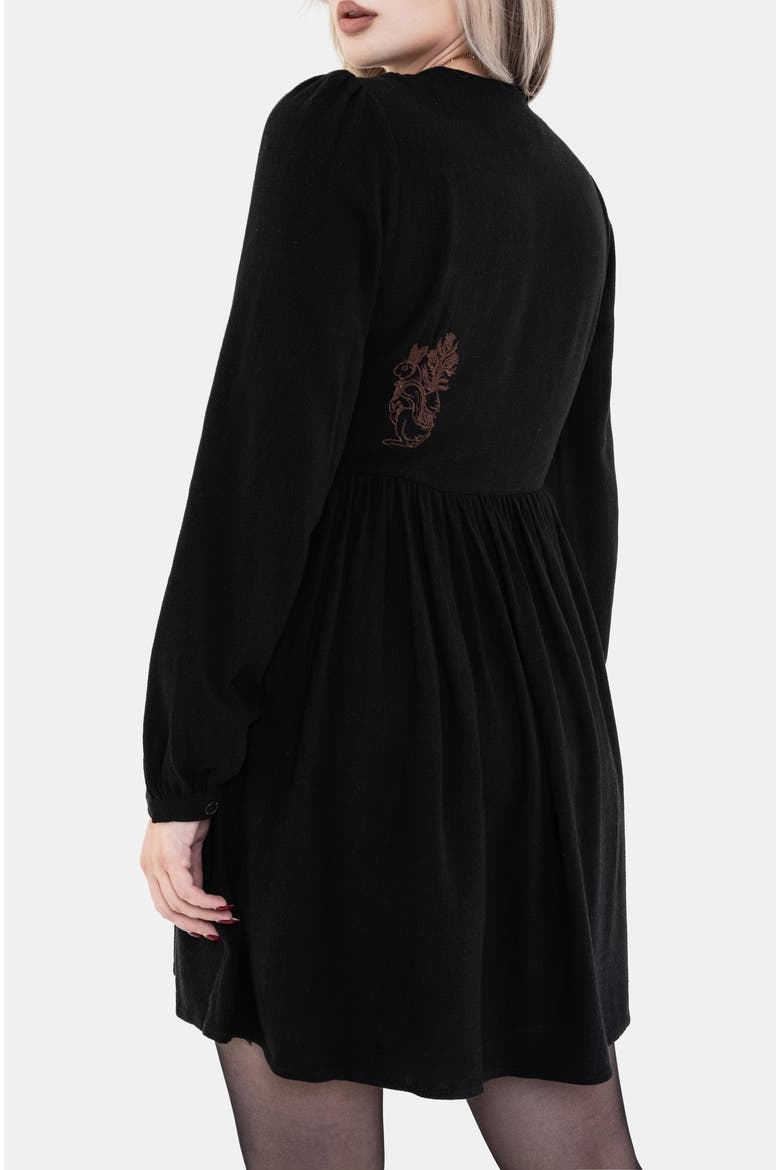 Hexborn Linen-blend Baba Yaga Mini Dress, Alternate, color, Black