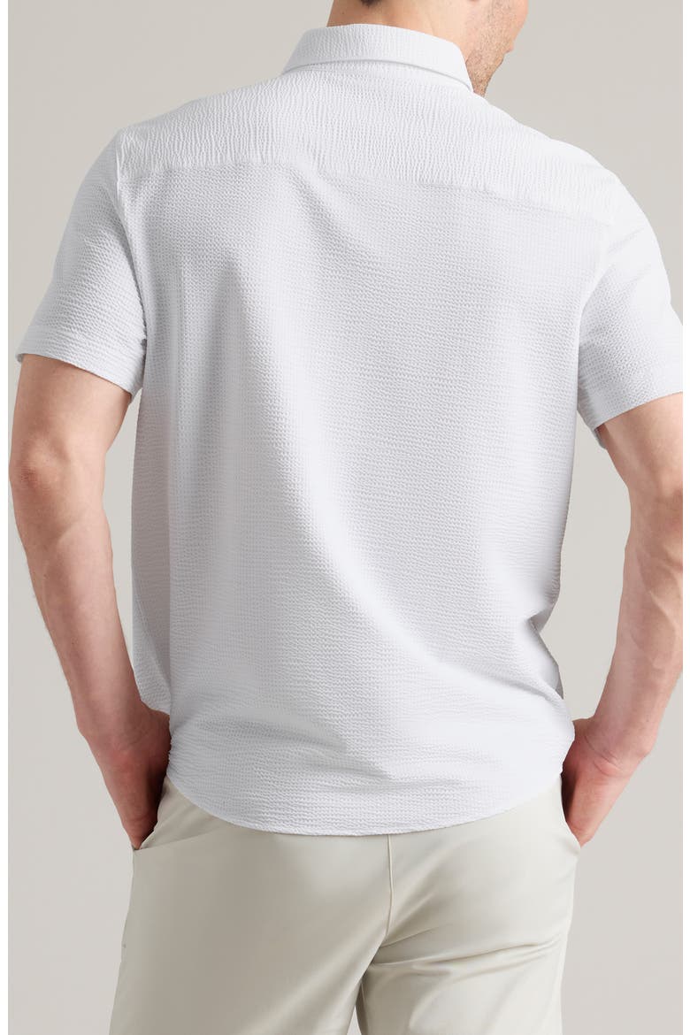 Commuter Seersucker Short Sleeve Button-Up Shirt, Alternate, color, WHITE