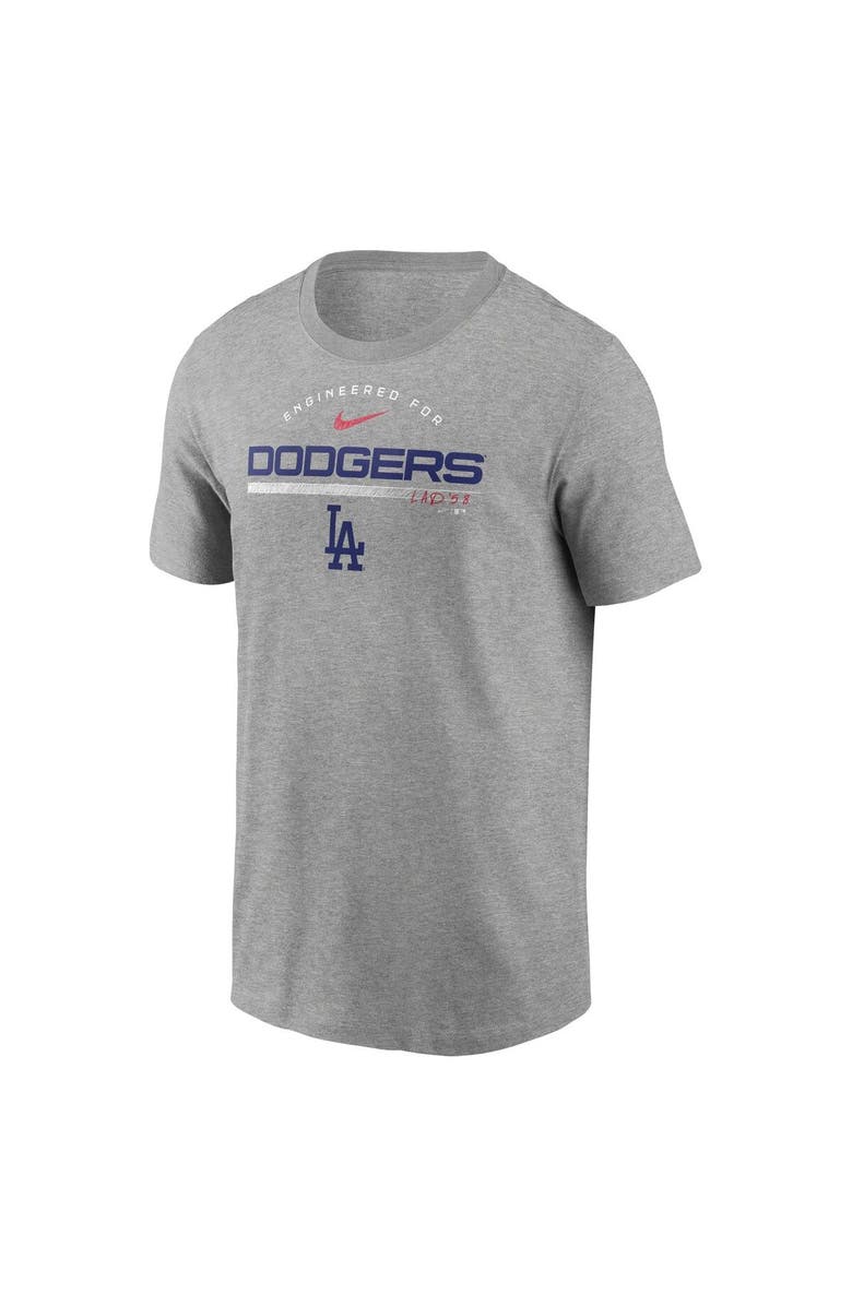 Nike Men's Nike Heather Gray Los Angeles Dodgers Team Engineered Performance T-Shirt, Alternate, color, 