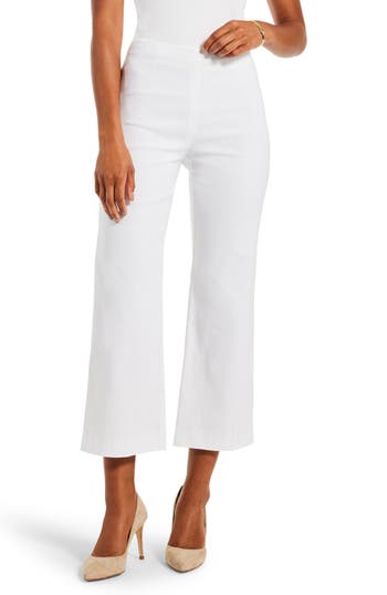 Nic + Zoe Nic+zoe Wonderstretch Wide Leg Pull-on Pants In White
