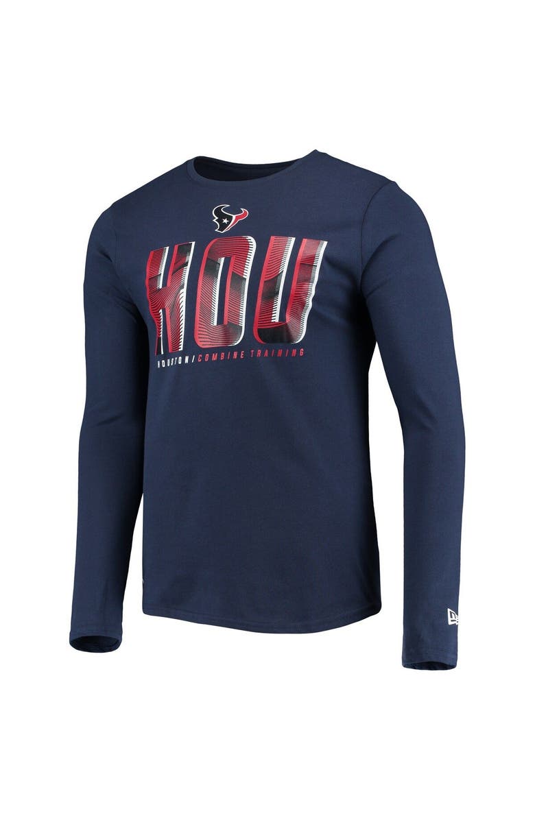 New Era Men's New Era Navy Houston Texans Combine Authentic Static Abbreviation Long Sleeve T-Shirt, Alternate, color, Navy