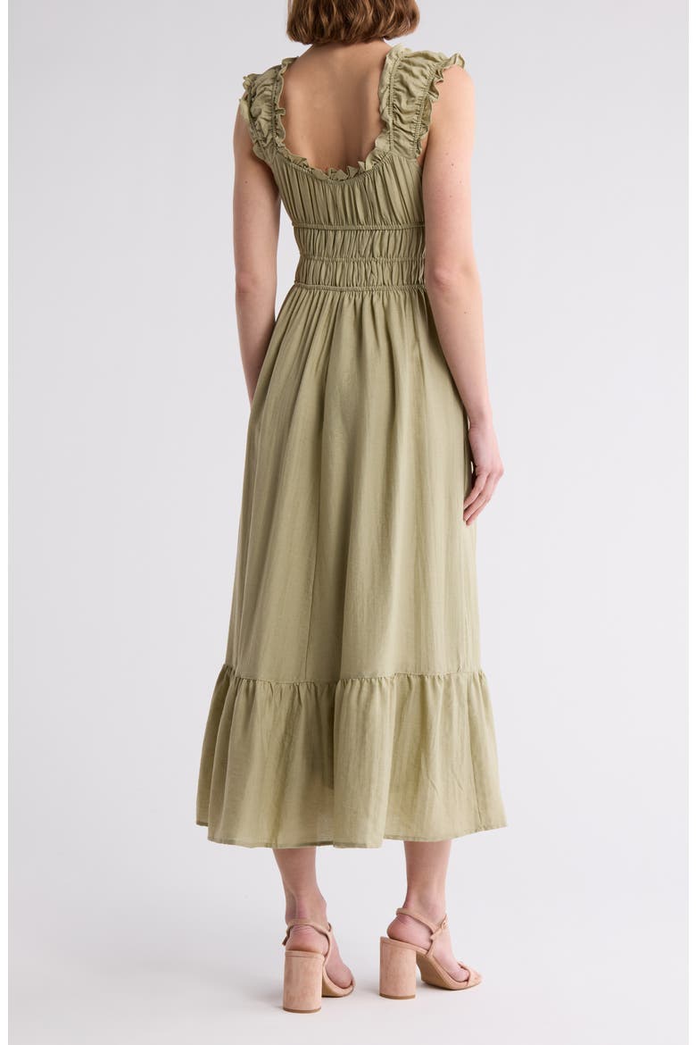 Sleeveless Tiered Maxi Dress, Alternate, color, OLIVE