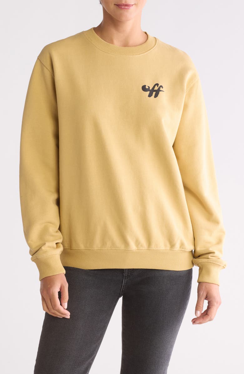 Off-White Zebra Arrows Cotton Logo Graphic Sweatshirt, Main, color, 