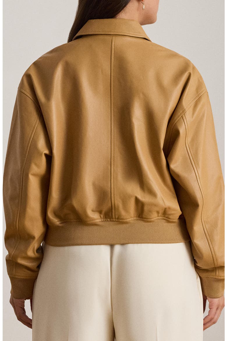 Lambskin Leather Flight Jacket, Alternate, color, BROWN