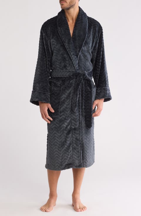 Chevron Heather Plush Robe