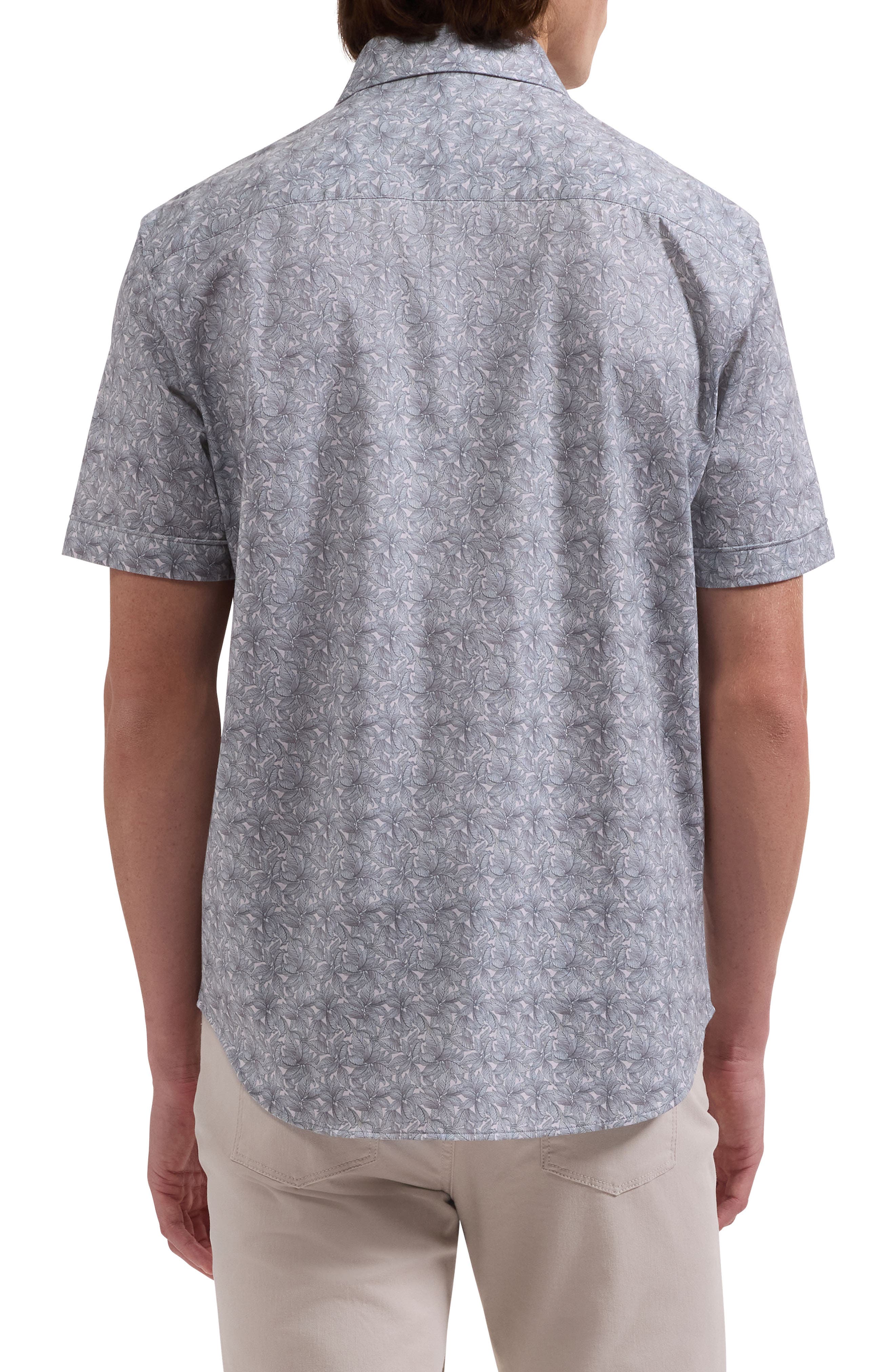 Miles OoohCotton Leaf Print Short Sleeve Button-Up Shirt - image 2