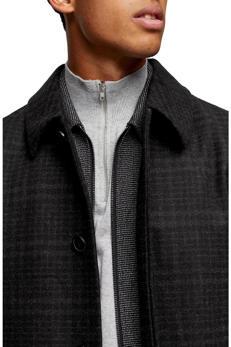 Classic Fit Check Wool Coat, Alternate, color, BLACK MULTI