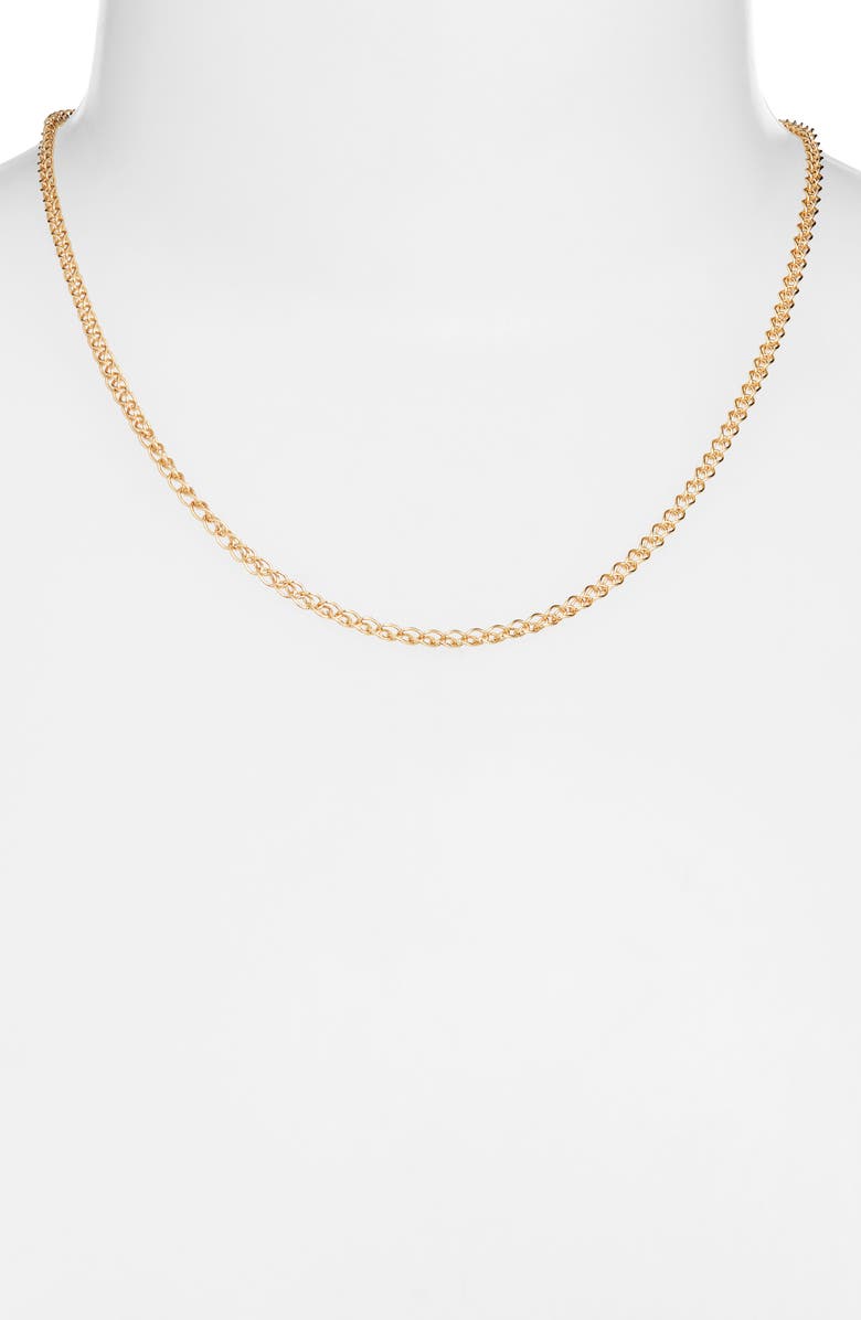 Argento Vivo Sterling Silver Curb Chain Necklace, Alternate, color, Gold