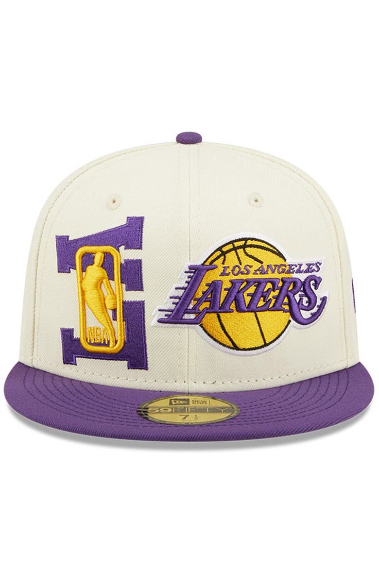 Men's New Era Cream/Purple Los Angeles Lakers 2022 NBA Draft 59FIFTY Fitted Hat, Alternate, color, Purple
