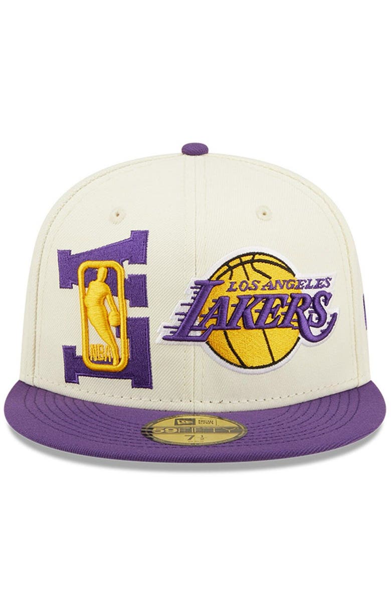 New Era Men's New Era Cream/Purple Los Angeles Lakers 2022 NBA Draft 59FIFTY Fitted Hat, Alternate, color, Purple