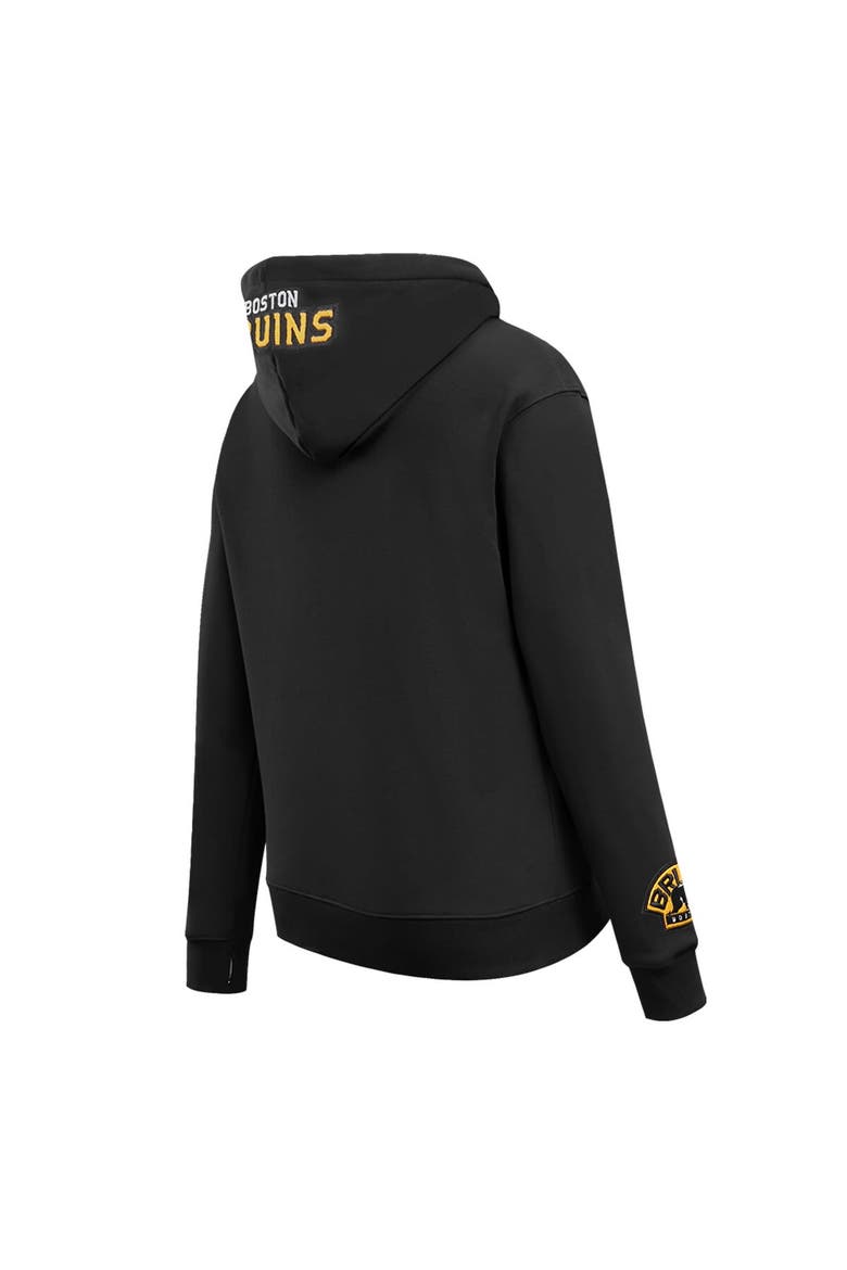Women's Pro Standard Black Boston Bruins Classic Chenille Pullover Hoodie, Alternate, color, Black