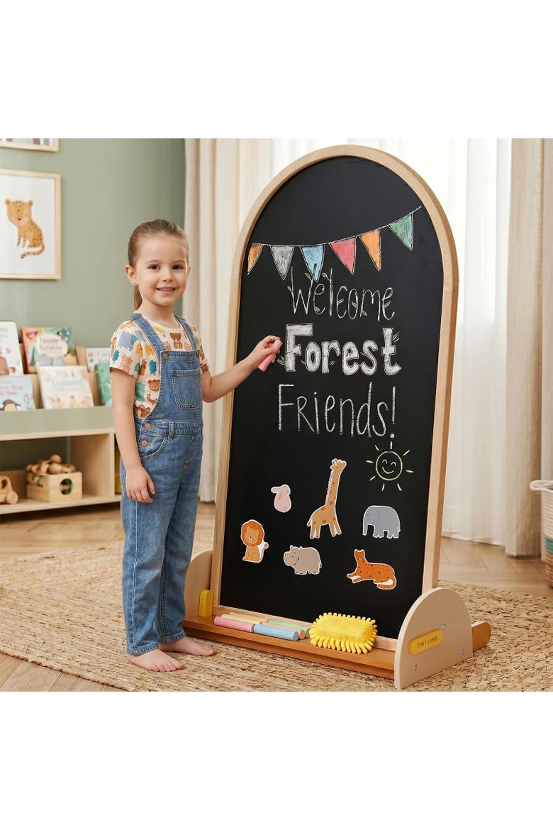Double Sided Arched Wooden Art Easel for Kids, Main, color, Multicolor