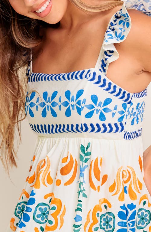 Flying Tomato Print Minidress In White