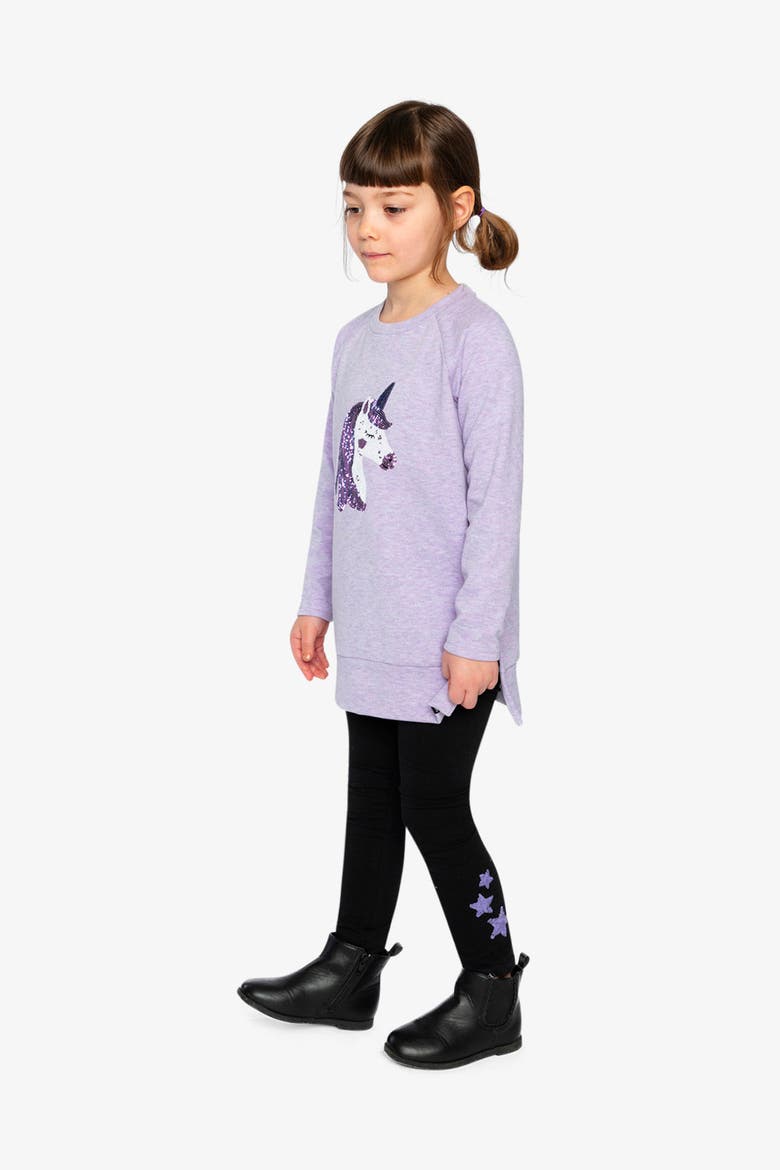 Organic Cotton Shimmer Star Jersey Leggings, Alternate, color, Black