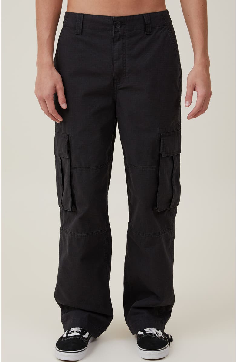 Cotton On Baggy Cargo Pant, Main, color, Black Ripstop