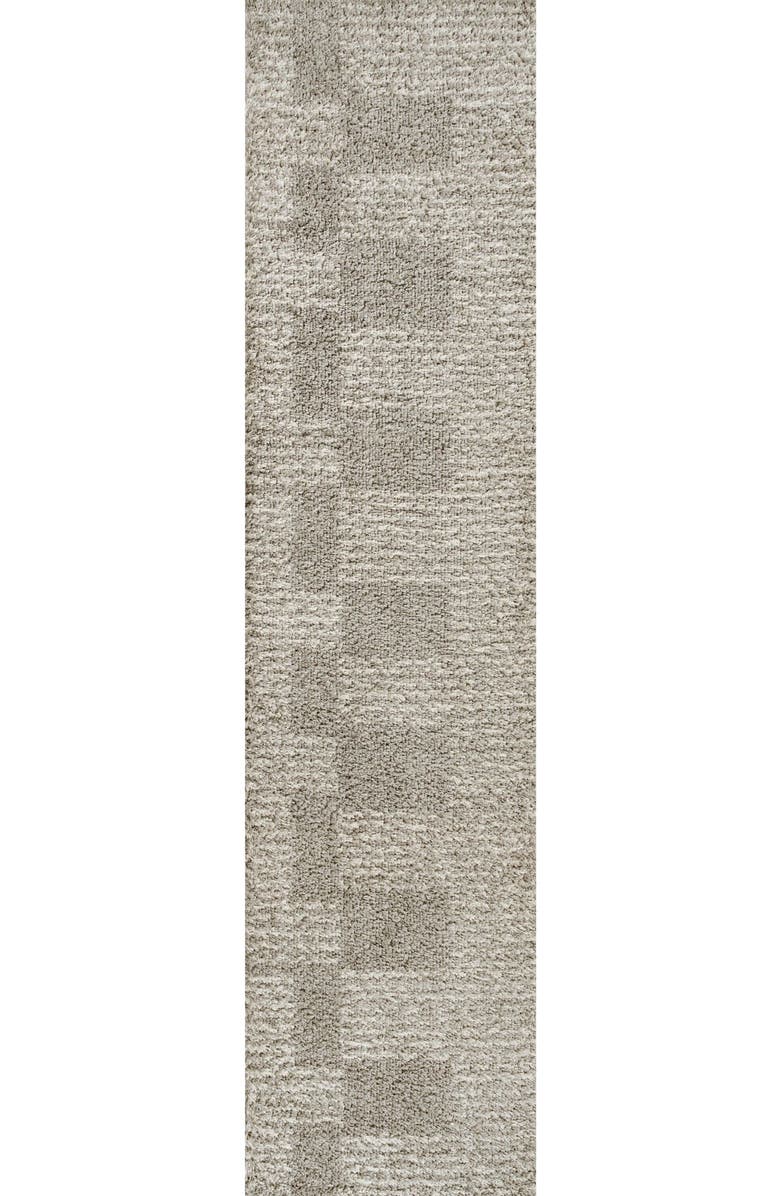 JONATHAN Y Petra Abstract Stripe Geometric Shag Area Rug, Main, color, Gray/Ivory
