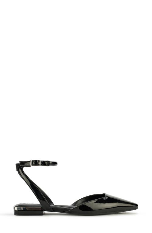 Dkny Cacia Ankle Strap Flat In Black