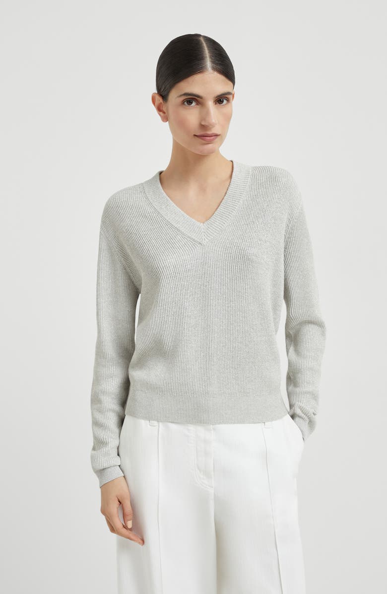 Brunello Cucinelli Vanisé sweater, Alternate, color, Fog