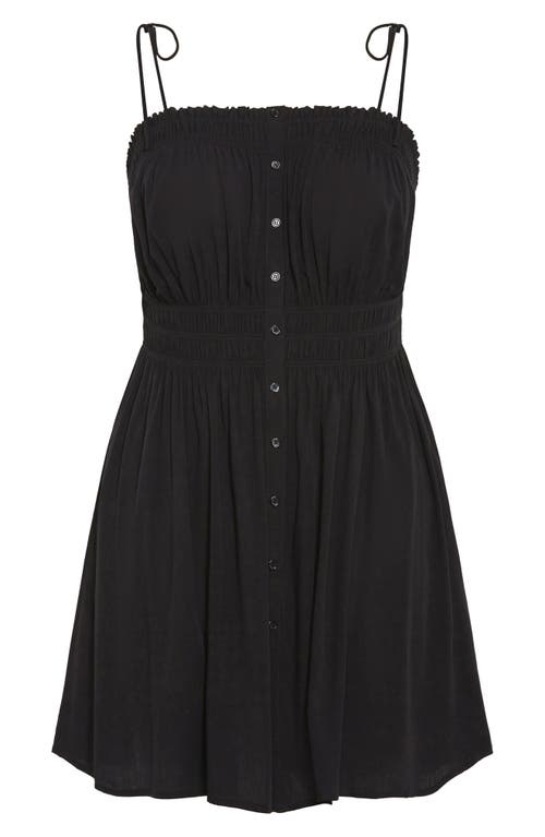 City Chic Lyla Tie Strap Fit & Flare Sundress In Black