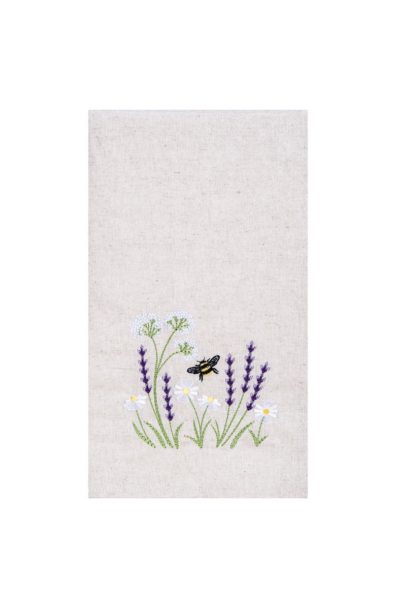C&F Home Lavender & Bee Garden Kitchen and Bathroom Embroidered Hand Towel, Main, color, Purple