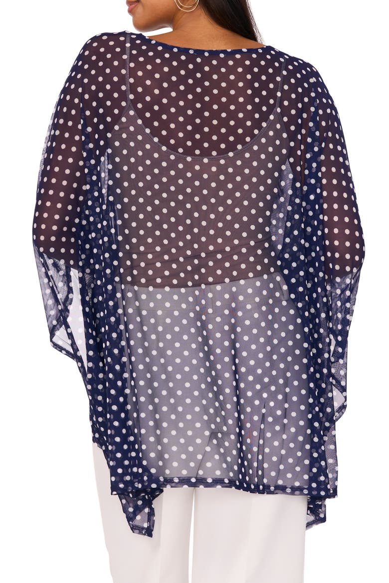 Dot High-Low Tunic Top, Alternate, color, NAVY/IVORY