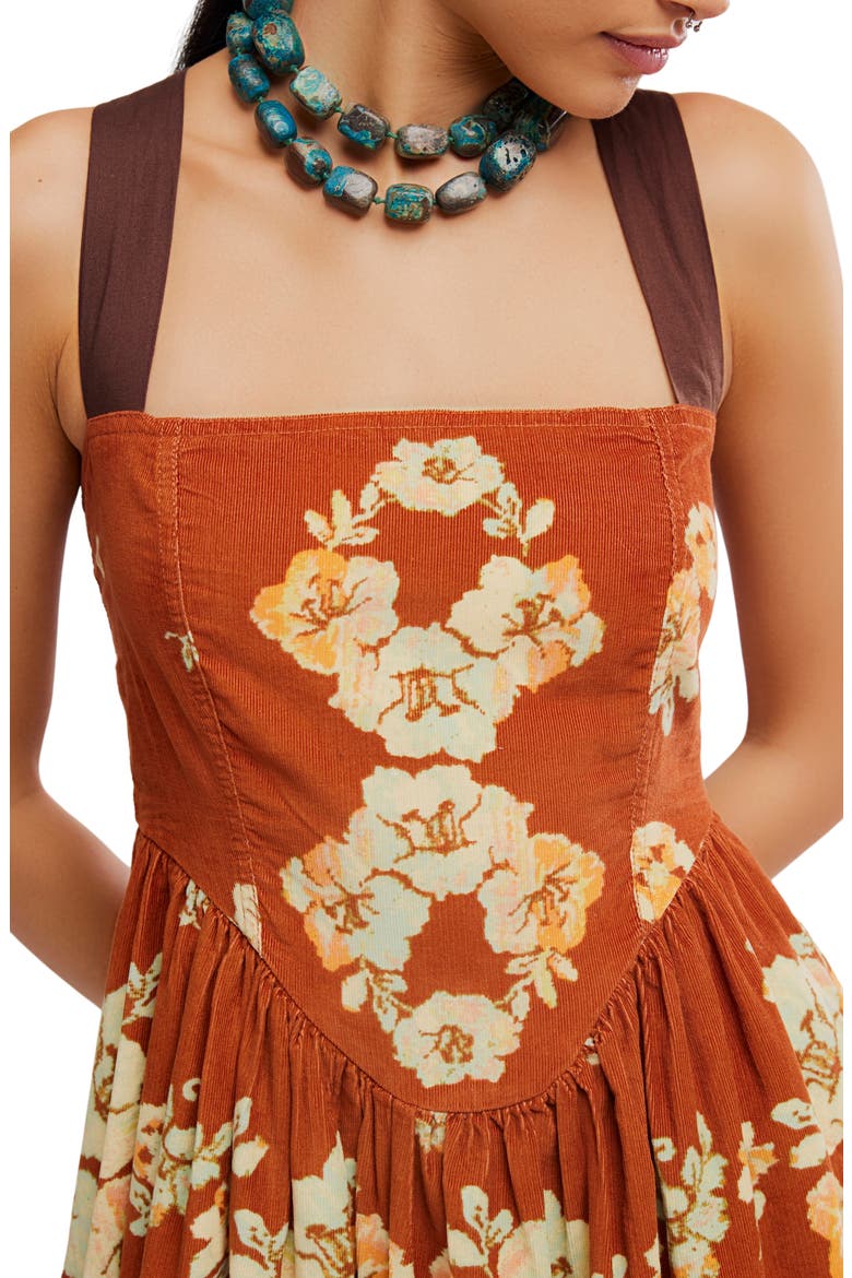 Until Dawn Floral Midi Sundress, Alternate, color, CINNAMON COMBO