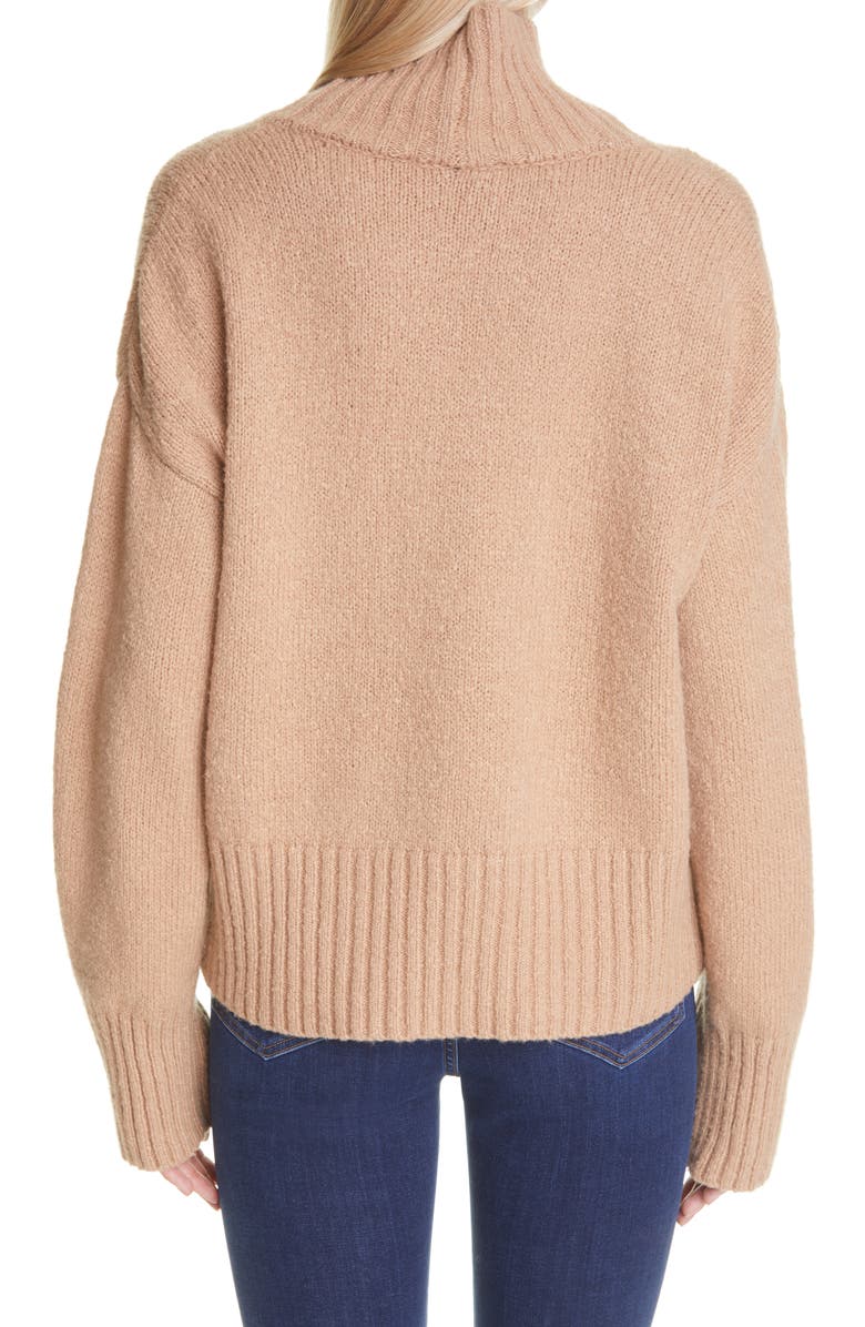 FRAME Swingy Wool & Silk Blend Turtleneck Sweater, Alternate, color,