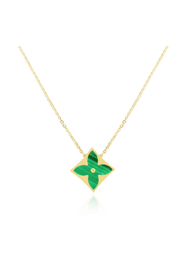 Malachite Luxe Flower Necklace, Main, color, Malachite