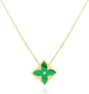 The Lovery Fine Jewelry Malachite Luxe Flower Necklace
