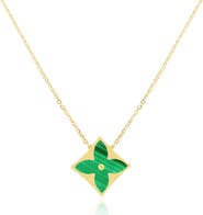The Lovery Fine Jewelry Malachite Luxe Flower Necklace