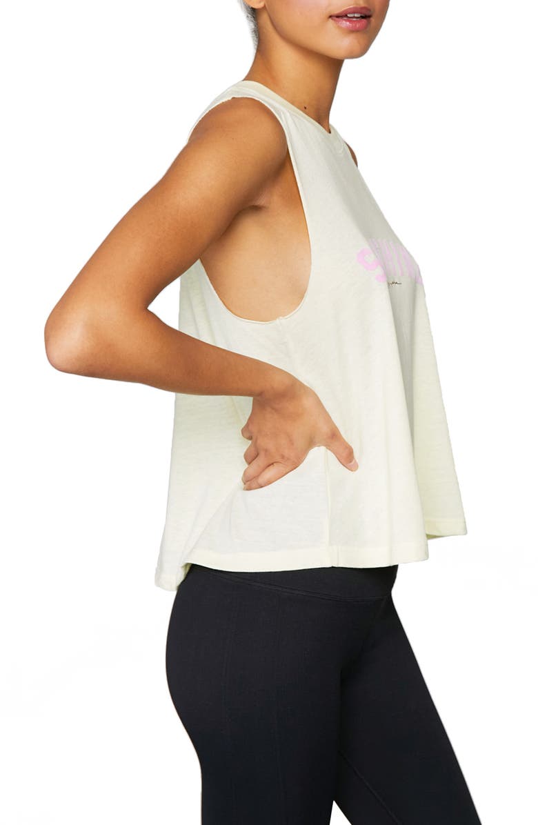 Spiritual Gangster Sunshine Graphic Crop Tank Top, Alternate, color, 