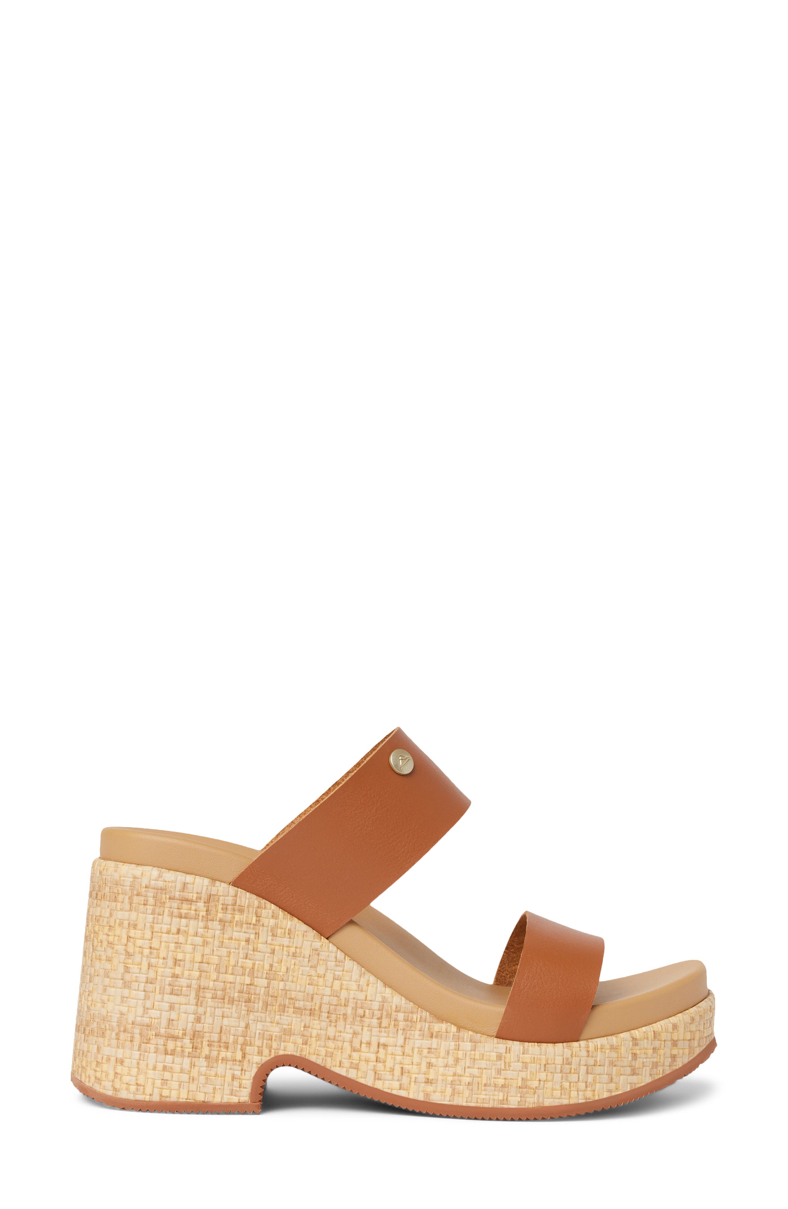 Sunset Ibiza Platform Slide Sandal, Alternate, color, LEATHER BROWN