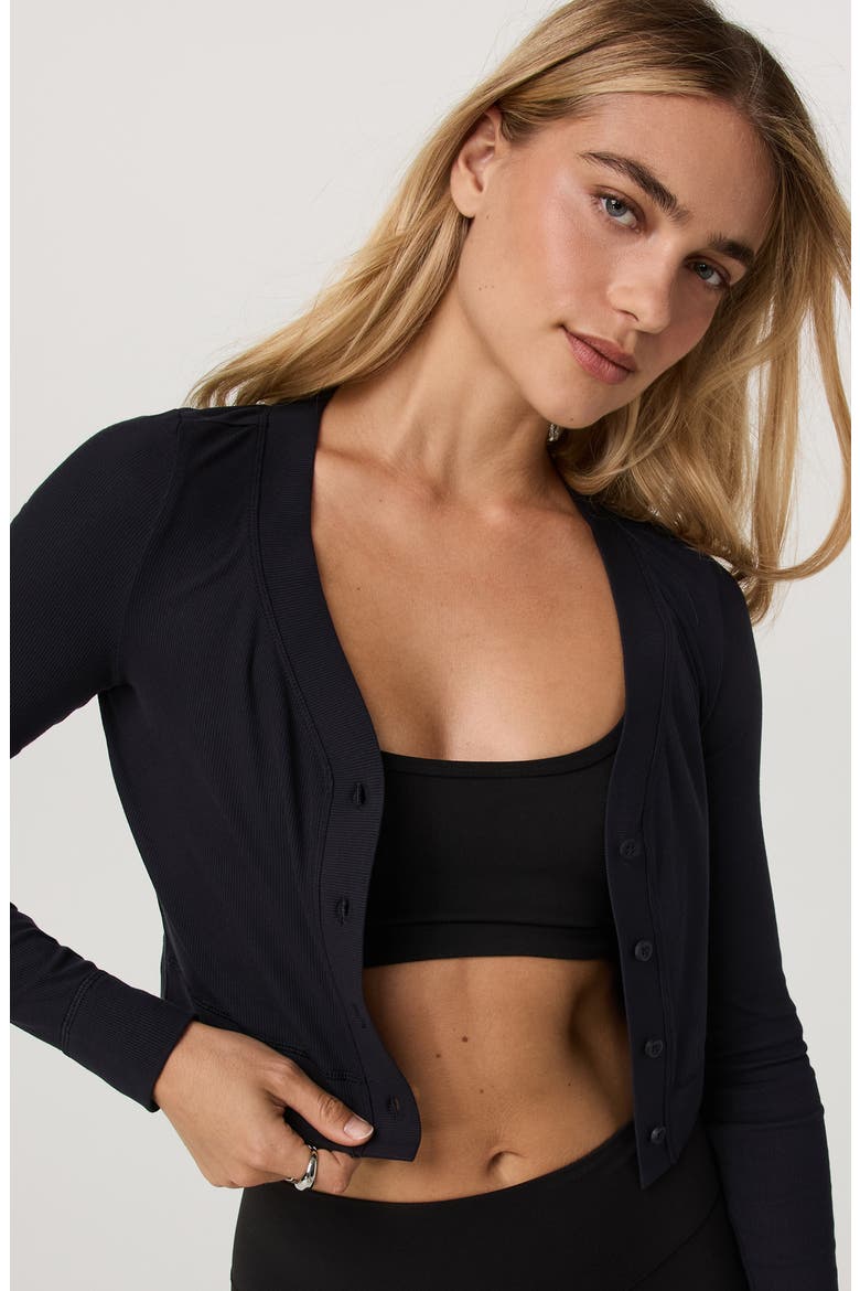 Pose Mini Cardigan, Alternate, color, BLACK