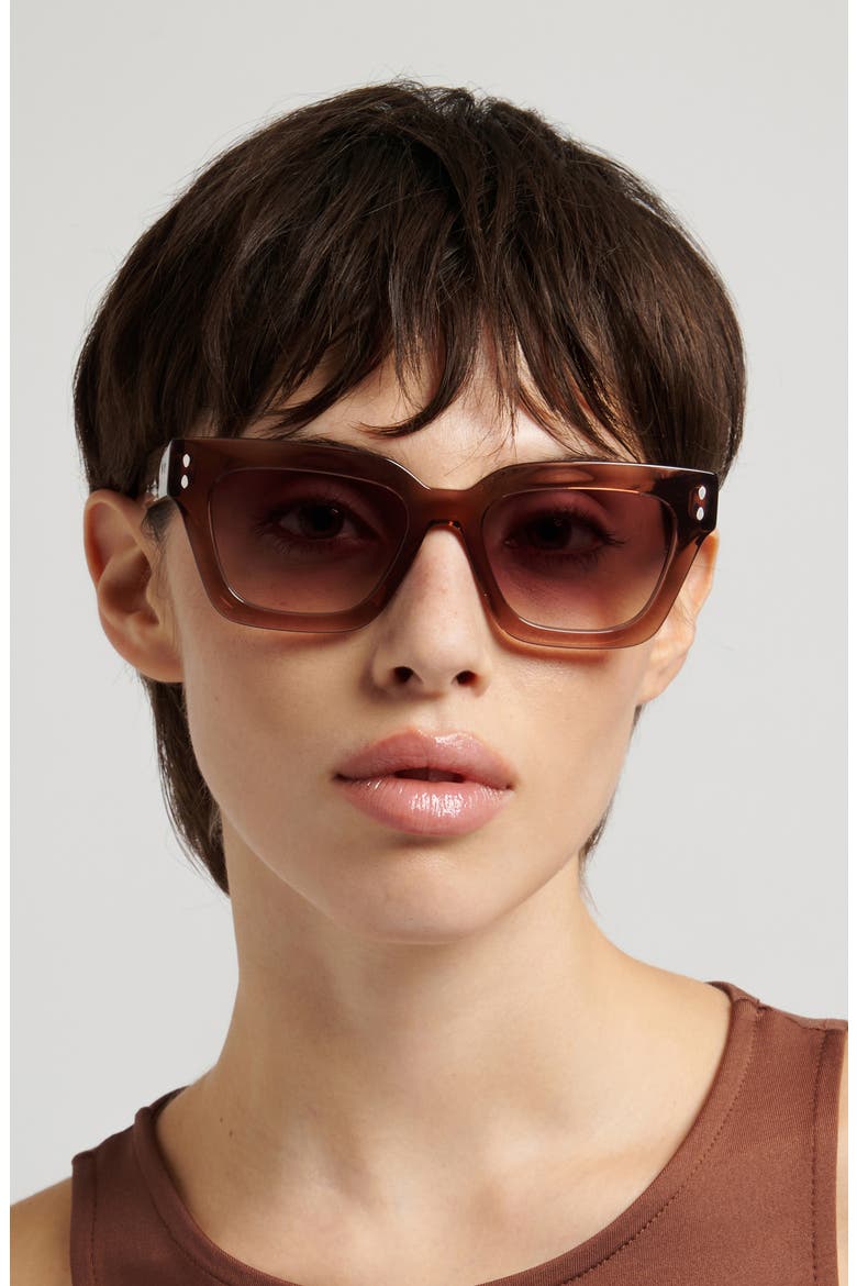 53mm Cat Eye Sunglasses, Alternate, color, BRICK/ RED SF