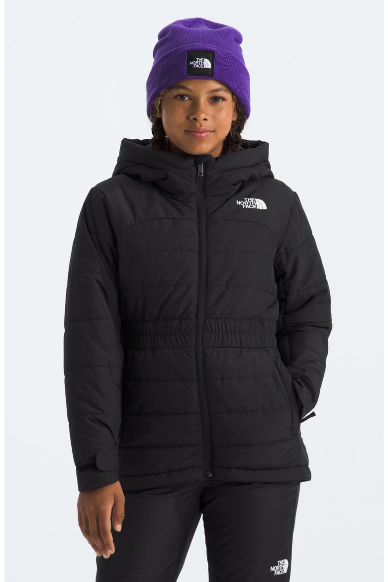 Kids' Zaphira Water Repellent Hooded Snow Jacket, Alternate, color, TNF BLACK
