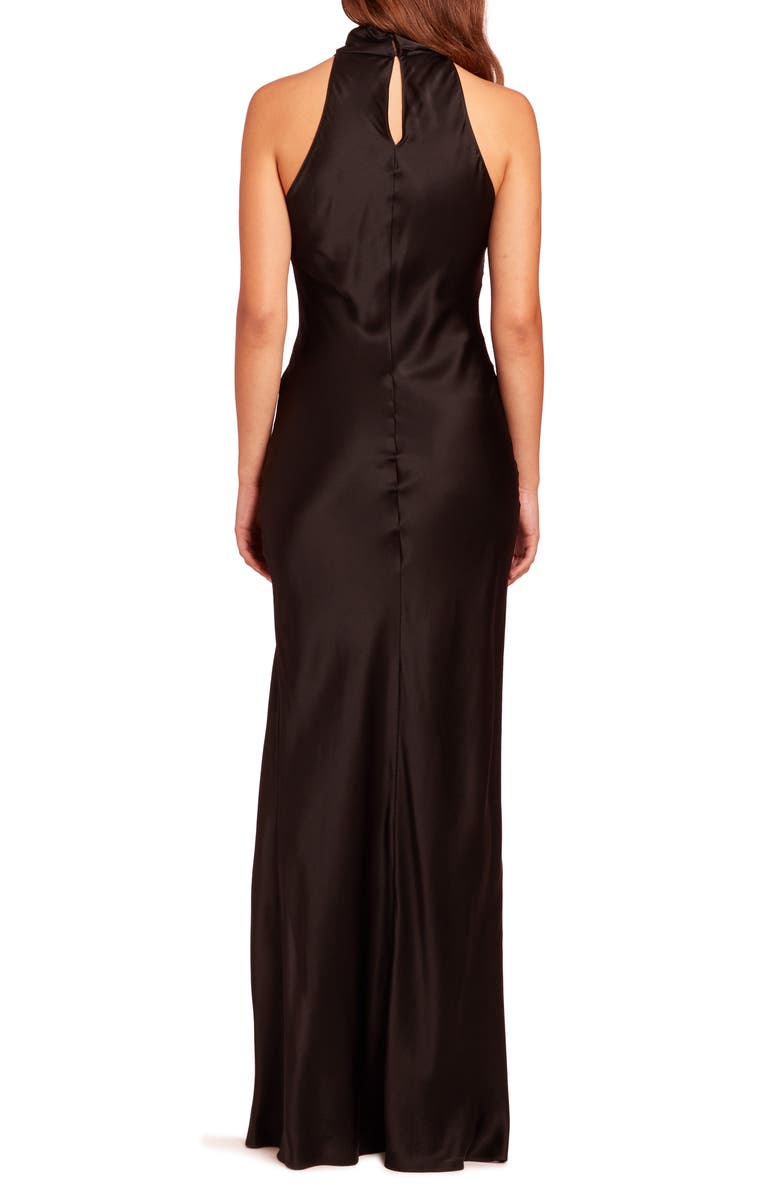 Amanda Uprichard Stanford Halter Neck Silk Gown, Alternate, color, 