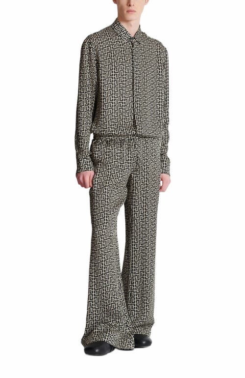 Balmain Monogrammed Flowing Trousers
