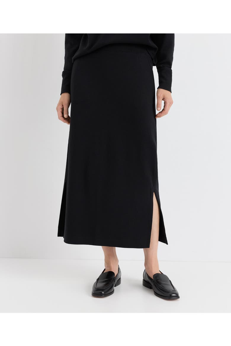 Organic Cotton Roam Midi Skirt, Main, color, Black