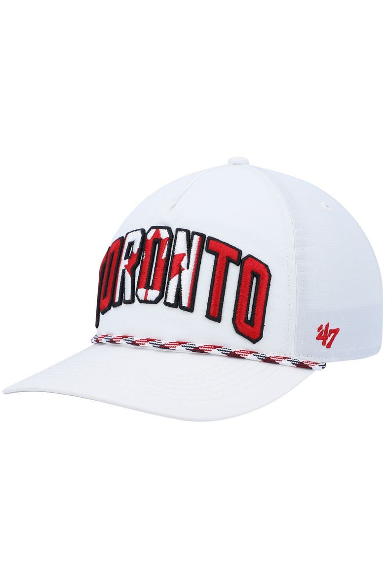 Men's '47 White Toronto Blue Jays Flag Flutter Hitch Snapback Hat, Main, color, White